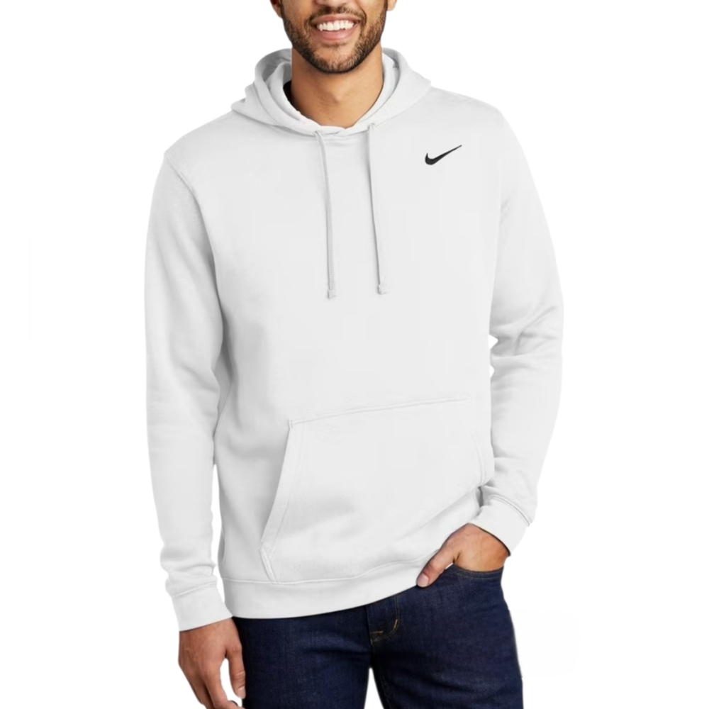 Nike Men's White Fleece Pullover Hoodie Sz Large